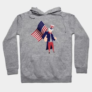 Uncle Sam With Flag Hoodie